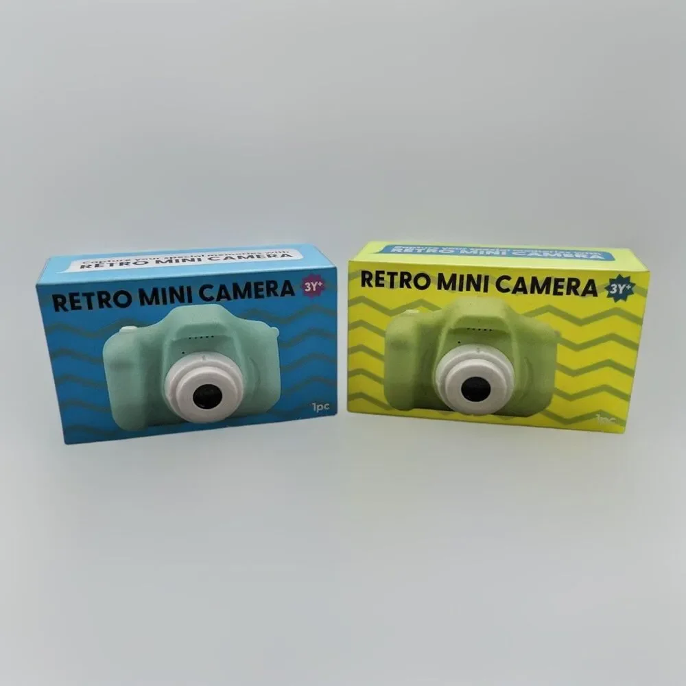 2 Retro Mini Digital Cameras Kids Toy Camera USB Rechargeable Bundle